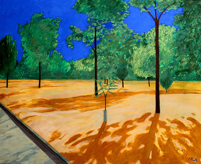 Pintura 'Parque nº1' de Fernando Puente, 81 x 100 cm